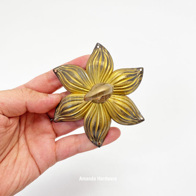 Brass Lotus Hook - 3.7in