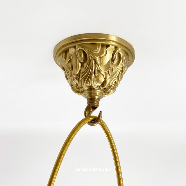 Brass Floral Dome Canopy Hook - 4.06in