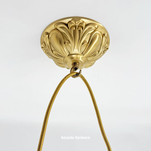 Lacquered Brass Floral Dome Canopy - 5.91in