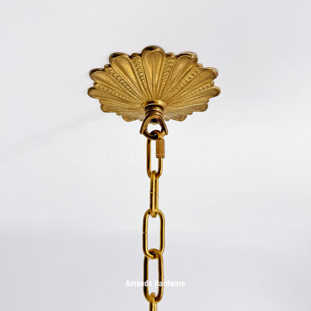 Brass Floral Rosette Hook - 4.72in