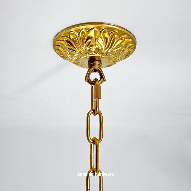 Brass Plum Flower Canopy Hook - 4in