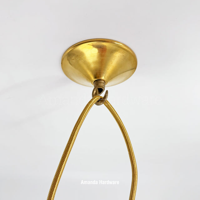 Raw Brass Ceiling Hook Canopy - 4in