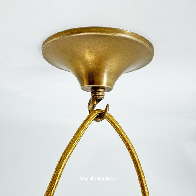 Raw Brass Ceiling Hook Canopy - 4.65in