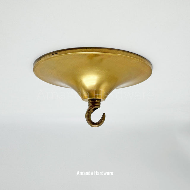 Raw Brass Ceiling Hook Canopy - 5.6in