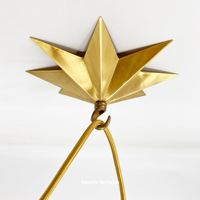 Lacquered Brass Star Hook - 7.7in