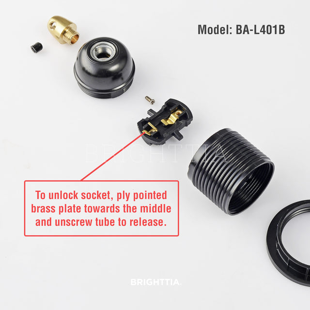 Shade Ready Bakelite Socket With Brass Cord Grip