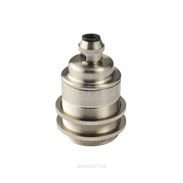 Premium Shade-Ready E26 Bulb Socket - Nickel