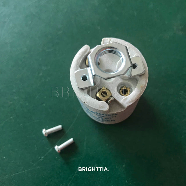 Premium Shade-Ready E26 Bulb Socket - Nickel