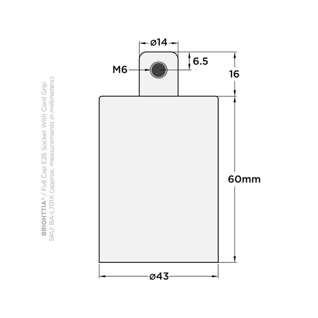 Full Cap E26 Bulb Socket With Cord Grip - White/Gold