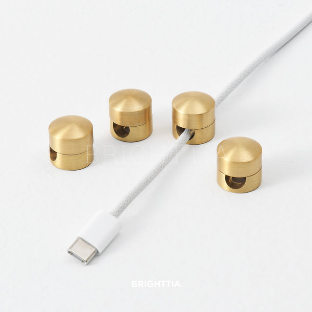 Cord Organizer Buttons - Matte Brass 4PK