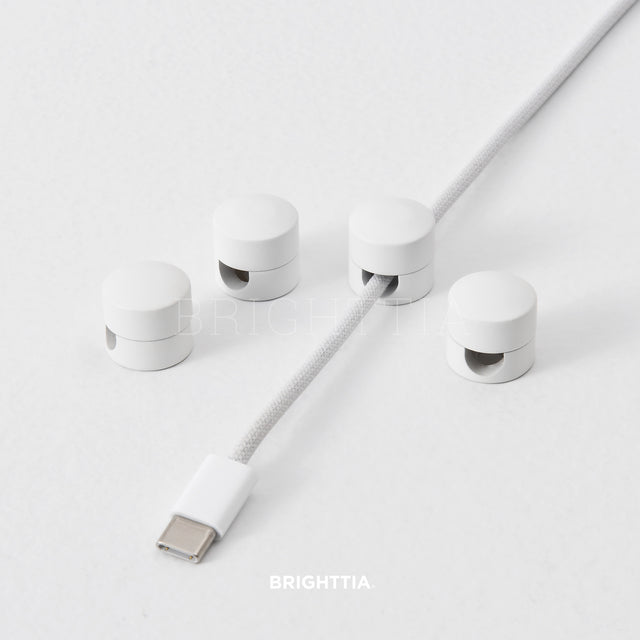 Cord Organizer Buttons - Matte White 4PK
