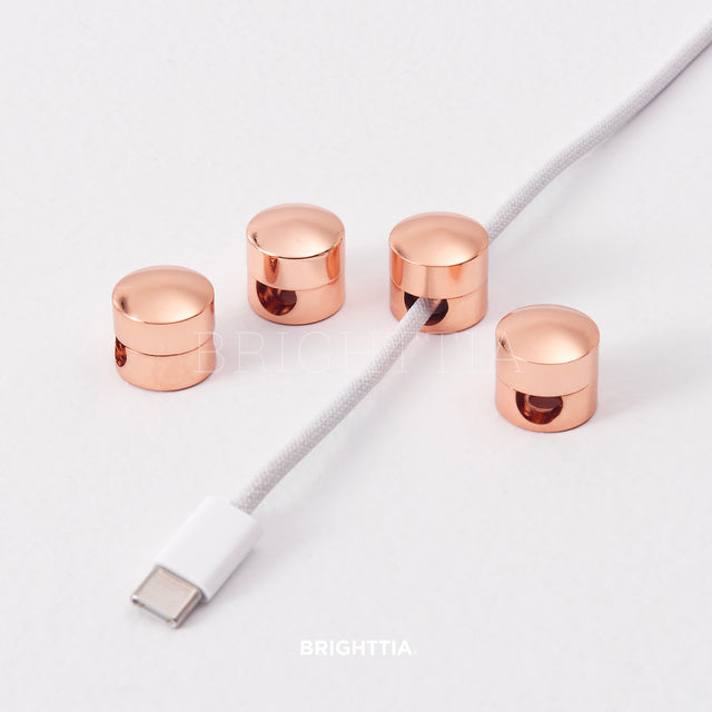 Cord Organizer Buttons - Shine Rose Gold 4PK