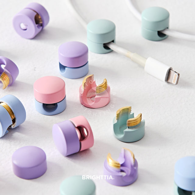 Cord Organizer Buttons - Light Purple 4PK