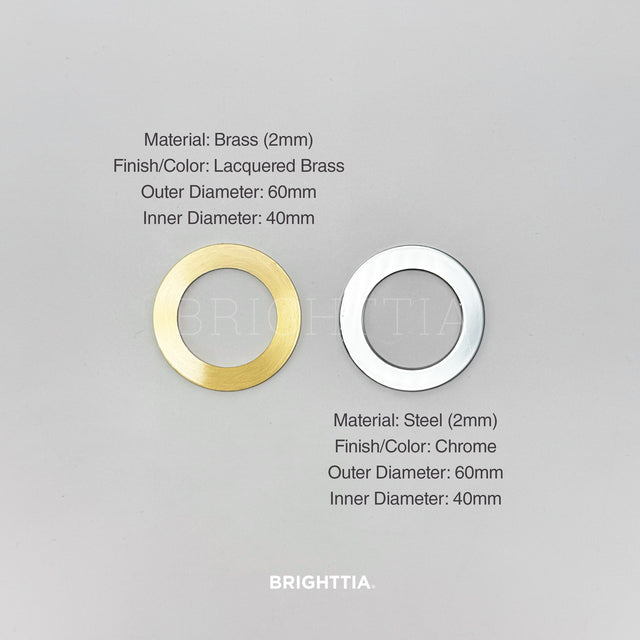 Chrome Shade Ring Extender Disc For Threaded Sockets - 60mm