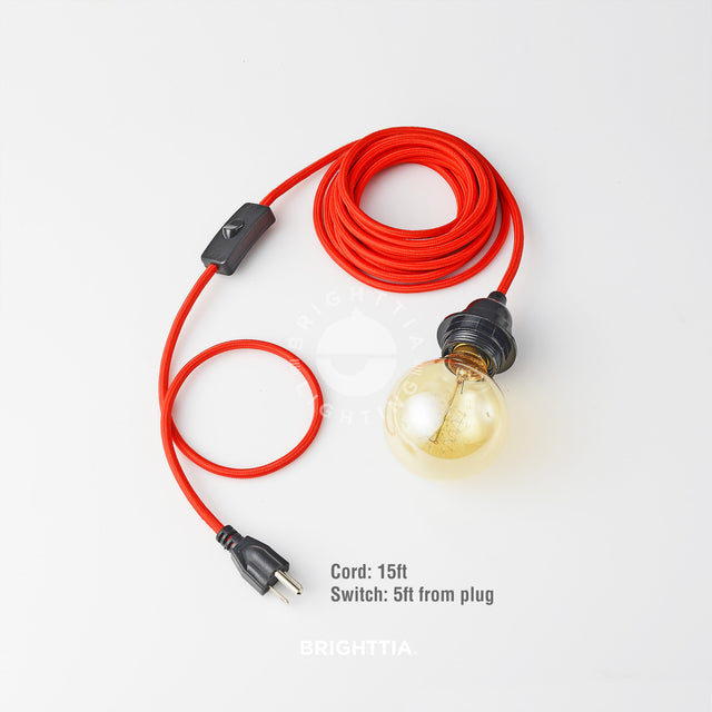 Portable Shade Ready Plug-In Pendant - Red