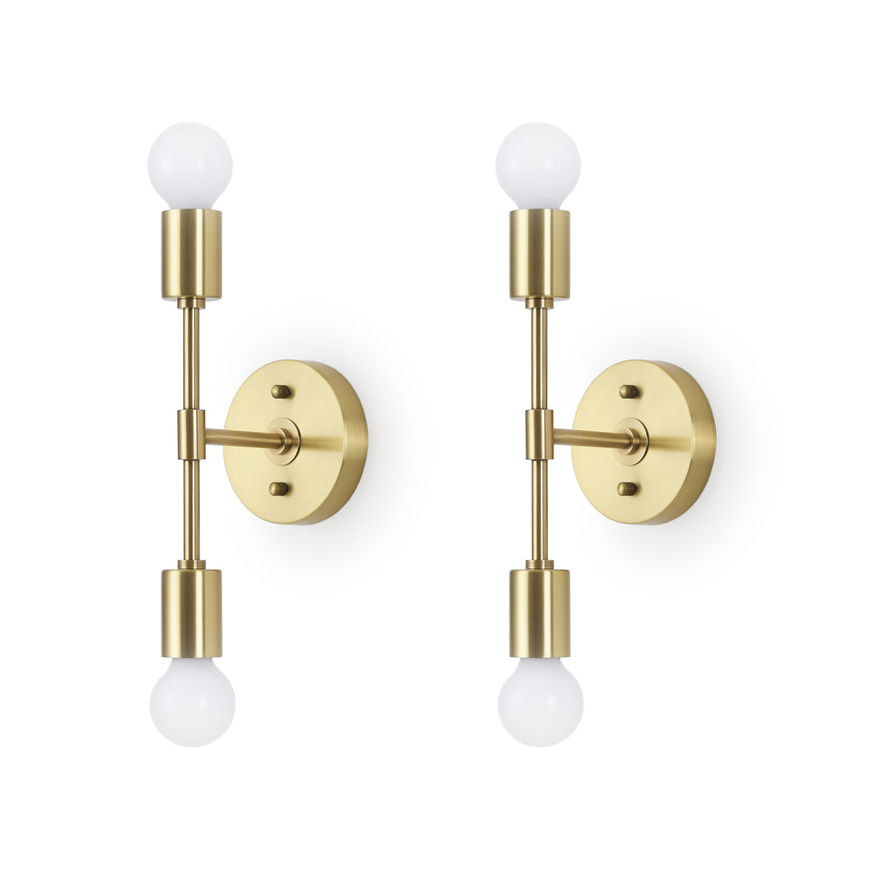 Brooklyn 2-Light Wall Sconce - Brushed Gold - 2PACK