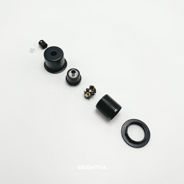 Half Cap E12 Shade-Ready Bulb Socket - Black