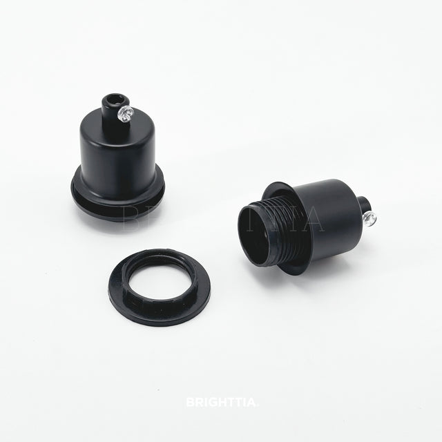 Half Cap E12 Shade-Ready Bulb Socket - Black