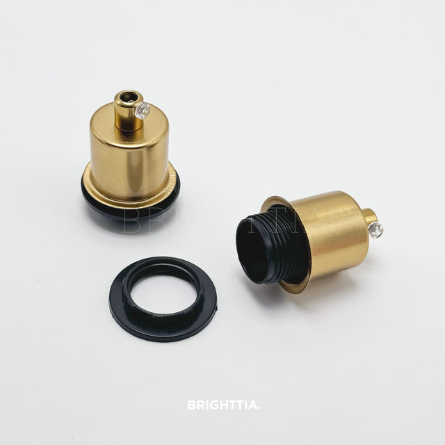 Half Cap E12 Shade-Ready Bulb Socket - Brushed Brass