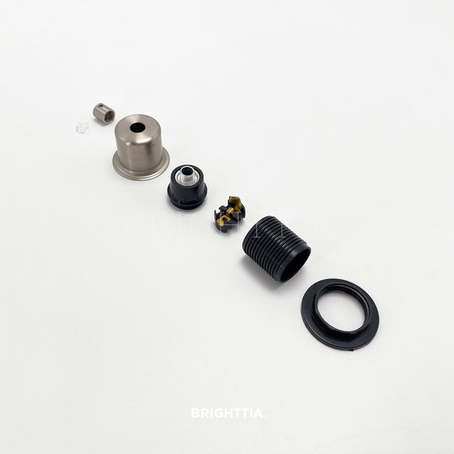 Half Cap E12 Shade-Ready Bulb Socket - Brushed Nickel