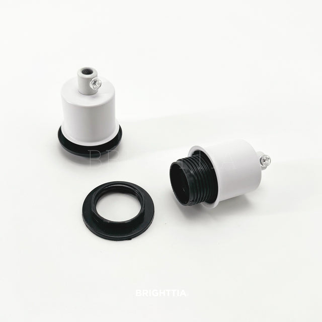 Half Cap E12 Shade-Ready Bulb Socket - White