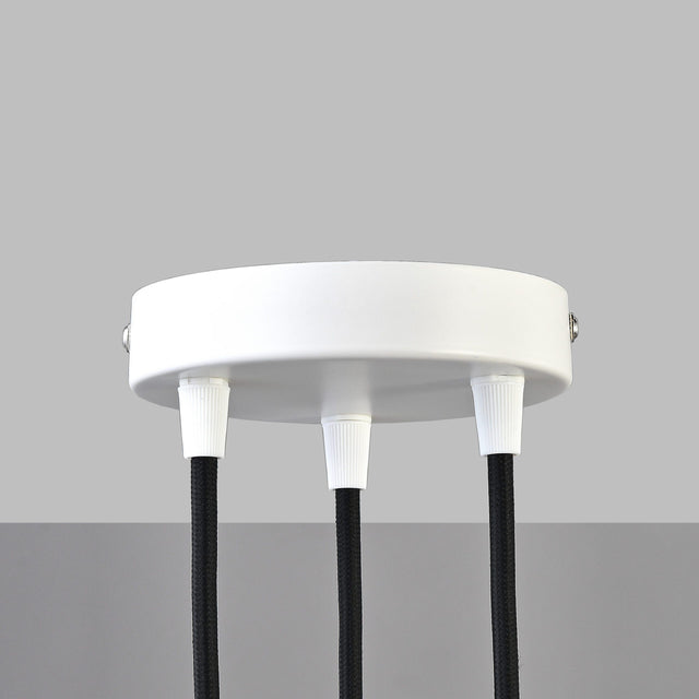 3-Port White Ceiling Canopy With Nylon Cord Grips