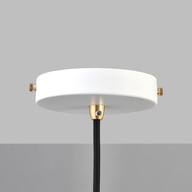 1-Port White Ceiling Canopy With Brass Cord Grip