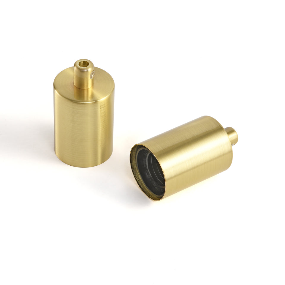 Full Cap E26 Bulb Socket With Cord Grip - Brushed Gold