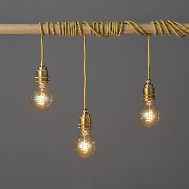 Premium Brass Shade Ready Plug-In Pendant - Brass