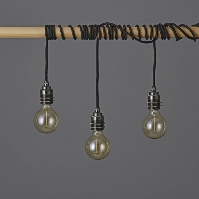 Premium Brass Shade Ready Plug-In Pendant - Gunmetal