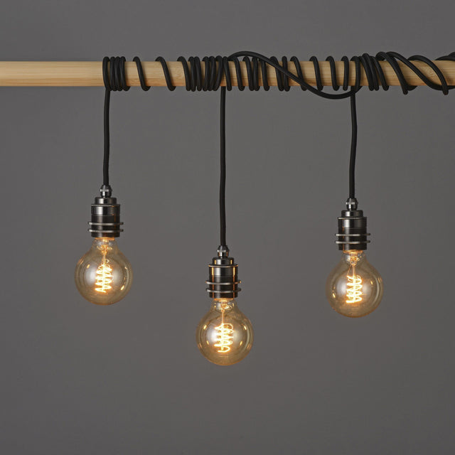 Premium Brass Shade Ready Plug-In Pendant - Gunmetal