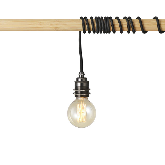 Premium Brass Shade Ready Plug-In Pendant - Gunmetal