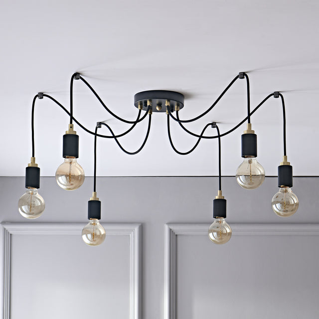 6-Light Spider Pendant Chandelier