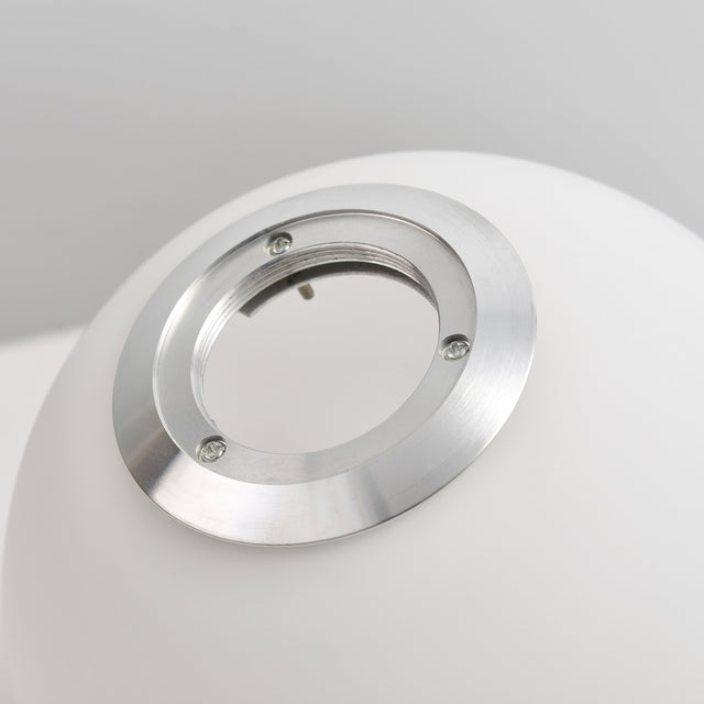 8" Frosted White Globe Ceiling Light - Dark Bronze