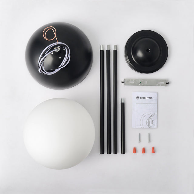 8" Frosted White Globe Ceiling Light - Dark Bronze