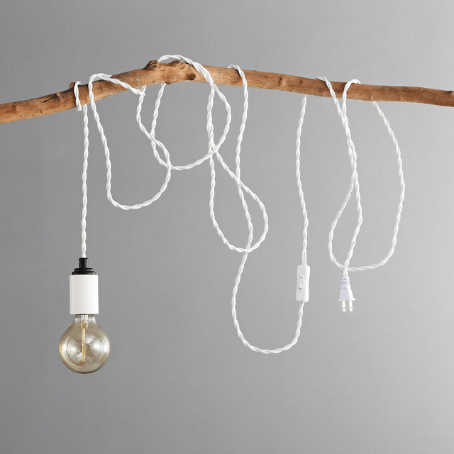 Step Up Plug-In Pendant - White & Black