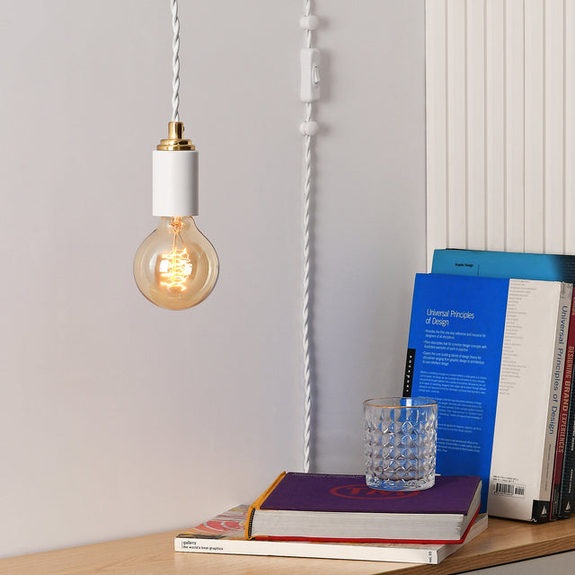 Step Up Plug-In Pendant - White & Gold
