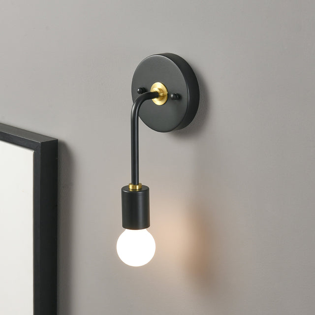 Slim 1-Light Wall Sconce - Black/Gold
