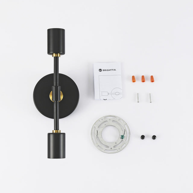 Brooklyn 2-Light Ceiling Lamp - Black/Gold