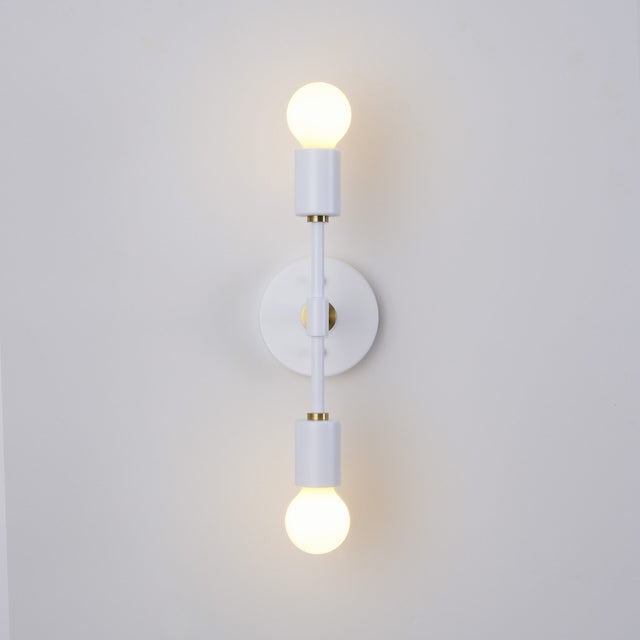 Brooklyn 2-Light Wall Sconce - White/Gold