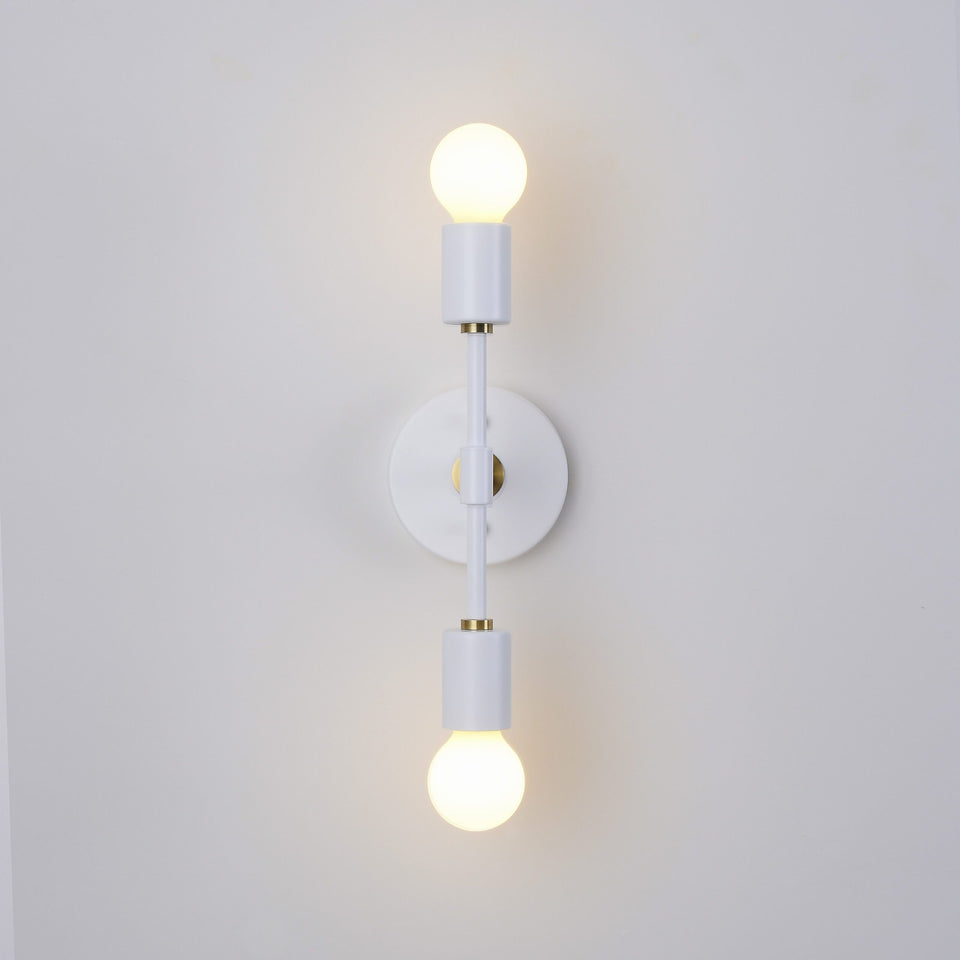 Brooklyn 2-Light Wall Sconce - White/Gold
