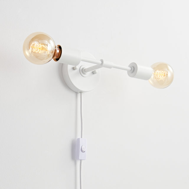 Brooklyn Plug-In 2-Light Wall Sconce - White