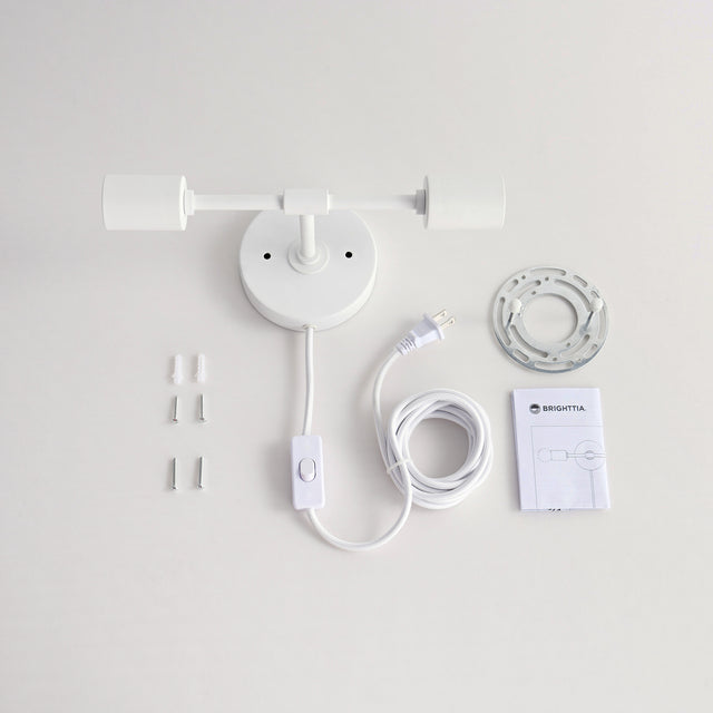 Brooklyn Plug-In 2-Light Wall Sconce - White