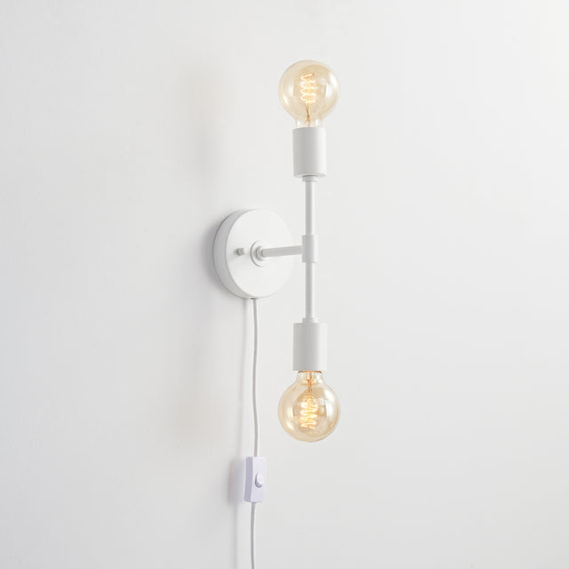 Brooklyn Plug-In 2-Light Wall Sconce - White