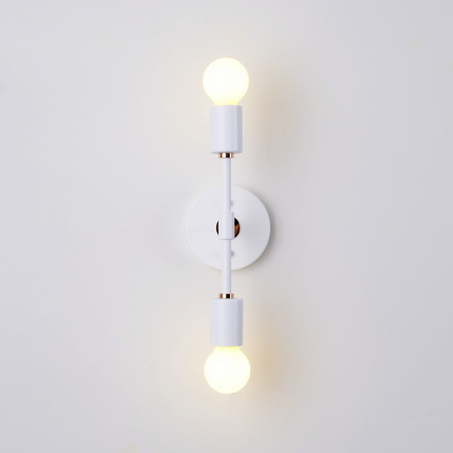 Brooklyn 2-Light Wall Sconce - White/Rose Gold