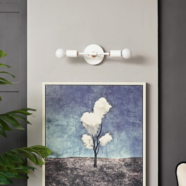 Brooklyn 2-Light Wall Sconce - White/Rose Gold