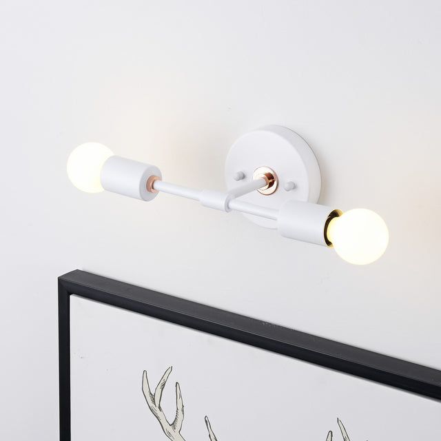 Brooklyn 2-Light Wall Sconce - White/Rose Gold
