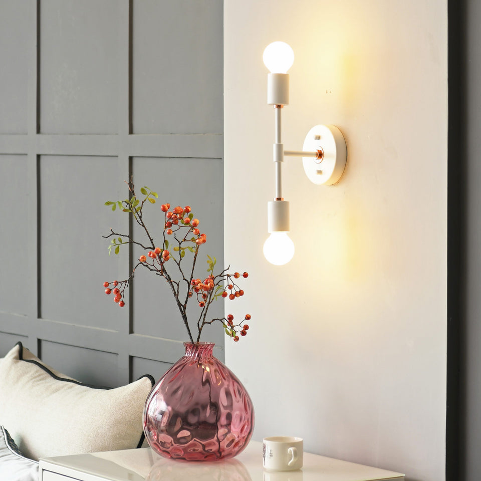 Brooklyn 2-Light Wall Sconce - White/Rose Gold