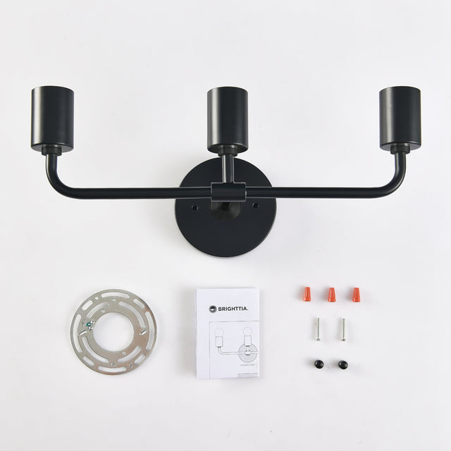 Brooklyn 3-Light Wall Sconce - Black
