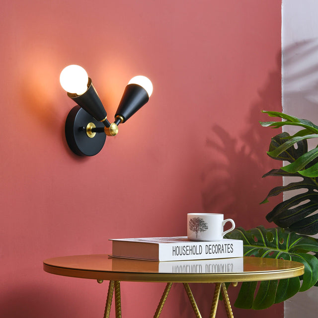 Connie 2-Light Wall Sconce - Black/Gold